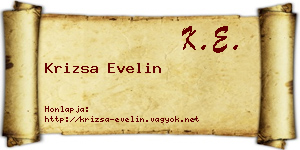 Krizsa Evelin névjegykártya